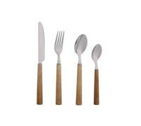 Jean Dubost - Coffret ménagère de 24 pièces round façon bois