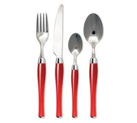 PRADEL ESSENTIEL - Panier fil 24 couverts de table pour 6 personnes - Purity - Acier inoxydable 18/0, Finition Standard - Rouge