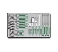 Ménagère 24 pièces - VICTORINOX - Swiss Modern - Acier inox 18/10 - Manche polypropylène vert pastel