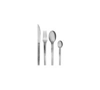 Ménagère en acier inoxydable 18/10 gris, texturé, 16 couverts - Hübsch, Mano - 24 cm
