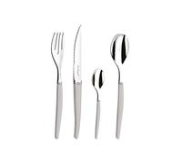 Lou Laguiole Ensemble de coutellerie 24 pcs Jet Satiné Argenté