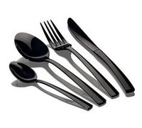 Berlinger Haus Deep Black Couverts Noir 24 pièces Acier inoxydable poli, Set 6 personnes, Design moderne Noir