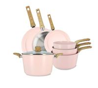 Set 7 piÈces cuisson colorama en aluminium recyclÉ rose induction