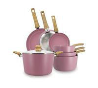 MENASTYL - Batterie de cuisine 7 pièces avec revêtement antiadhésif céramique (Sans PFAS/Sans PTFE) tous feux dont induction - 3 poêles, 3 casseroles, 1 faitout - Gamme Colorama - Lilas - 6014138