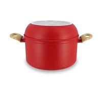 MENASTYL - Batterie de Cuisine Empilable - Gamme The Super Ball - 98% d'Aluminium Recy ompact - Revêtement Céramique Antiadhésif - Tous Feux dont Induction - Couleur Magenta - 8 Pièces