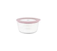 MENASTYL - Boîte hermétique alimentaire étanche PressBox en verre ronde - 250 mL - Couvercle en verre trempé et joint en silicone - Coloris Lavande - micro-ondes, four et lave-vaisselle