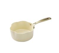 MENASTYL - Casserole 18cm Dahlia sans PFAS - Revêtement céramique antiadhésif crème - 98% d'aluminium recyclé - Tous feux dont induction et lave-vaisselle - Poignée rivetée en inox - 6020935