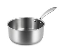 MENASTYL - Casserole inox 18/10 Triply 20cm tous feux dont induction fabriquée en France - sans PFAS ni substances nocives - Compatible lave-vaisselle - Poignée rivetée - 6020491