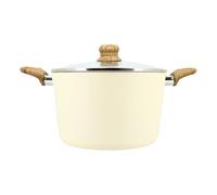MENASTYL - Faitout 24cm avec revêtement antiadhésif céramique (Sans PFAS/Sans PTFE) tous feux dont induction - En Aluminium - Gamme Colorama - Crème - 6020852