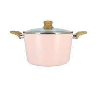 MENASTYL - Faitout 24cm avec revêtement antiadhésif céramique (Sans PFAS/Sans PTFE) tous feux dont induction - En Aluminium - Gamme Colorama - Rose - 6020927