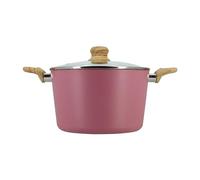 MENASTYL - Faitout colorama 24cm en aluminium recyclé lilas couvercle verre - 6021117