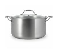MENASTYL - Faitout inox 18/10 Triply 24cm tous feux dont induction fabriqué en France - sans PFAS ni substances nocives - Compatible lave-vaisselle - Poignée rivetée - 6020518