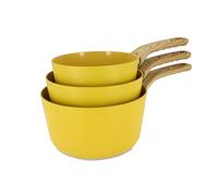 MENASTYL - Lot de 3 casseroles 16/18/20cm avec revêtement antiadhésif céramique (Sans PFAS/Sans PTFE) tous feux dont induction - En Aluminium - Gamme Colorama - Safran - 6014173