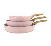 MENASTYL - Lot de 3 poêles 20/24/28cm avec revêtement antiadhésif céramique (Sans PFAS/Sans PTFE) tous feux dont induction - En Aluminium - Gamme Colorama - Rose - 6014240