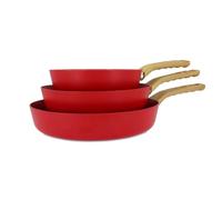 MENASTYL - Lot de 3 poêles 20/24/28cm avec revêtement antiadhésif céramique (Sans PFAS/Sans PTFE) tous feux dont induction - En Aluminium - Gamme Colorama - Magenta - 6014168