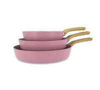 MENASTYL - Lot de 3 poêles 20/24/28cm avec revêtement antiadhésif céramique (Sans PFAS/Sans PTFE) tous feux dont induction - En Aluminium - Gamme Colorama - Lilas - 6014135