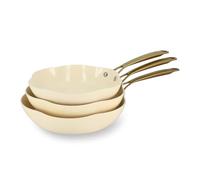 Menastyl Lot de 3 Poêles Dahlia 24/26 et 28 cm en aluminium recy eige