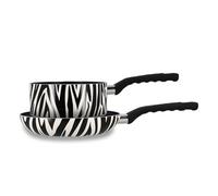 MENASTYL - Lot poêle 24cm et casserole 18cm zèbre en alu revêtement ceramique - 6021084