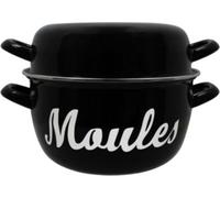 Menastyl Marmite à moules 18 cm – Acier émaillé – Tous feux (dont induction) – Avec écritures