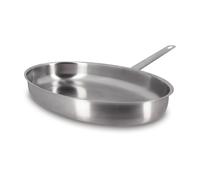 MENASTYL - Poêle à poisson inox 37,5 cm tous feux dont induction - Gamme Professionnel - Fond sandwich aluminium - Poignées tubulaires - Sans PFAS - 6020260