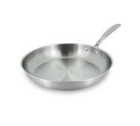 MENASTYL - Poêle inox 18/10 Triply 32cm tous feux dont induction fabriquée en France - sans PFAS ni substances nocives - Compatible lave-vaisselle - Poignée rivetée - 6020488