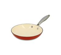 MENASTYL - Poêle montagne 20 CM en fonte - Cuisson homogène et saine, antiadhérente, tous feux dont induction, poignée inox rivetée, usage quotidien, four, durable - Brique et émaillé crème - 6021245