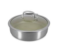 MENASTYL - Sauteuse 24 cm Aglaé en inox triply - Revêtement antiadhésif céramique nid d'abeille sans PFAS - Tous feux induction - Vert sauge - Four et lave-vaisselle - Inox poli - Haute résistance
