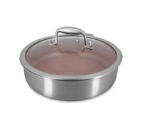 MENASTYL - Sauteuse 24 cm Aglaé en inox triply - Revêtement antiadhésif céramique nid d'abeille sans PFAS - Tous feux induction - Rose Gold - Four et lave-vaisselle - Sans PTFE/PFOA - Haute résistance