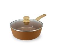 MENASTYL - Sauteuse 24cm avec revêtement antiadhésif céramique (Sans PFAS/Sans PTFE) tous feux dont induction - En Aluminium - Gamme Colorama - Noisette - 6020868