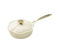 MENASTYL - Sauteuse 24cm Dahlia sans PFAS - Revêtement céramique antiadhésif crème - 98% d'aluminium recyclé - Tous feux dont induction et lave-vaisselle - Poignée rivetée en inox - 6020942