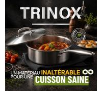 MENASTYL - Sauteuse trinox 24cm en acier inoxydable avec couvercle en verre - 6020153
