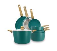 Menastyl Set 7 Pièces bleu canard Casserole Poêle Faitout en aluminium
