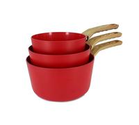 MENASTYL - Set de 3 casseroles Colorama magenta - Casserole 16/18 et 20 cm - En aluminium - Revêtement antiadhésif en céramique - Tous feux dont induction