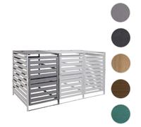 XL Habillage de conteneur à déchets pour 1/2 personnes extension HWC-H62, conteneur à déchets, 114x67x97cm bois massif ~ gris clair