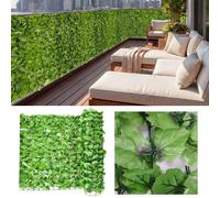 Mendler Haie artificielle brise-vue pour balcon 300×150 cm feuilles claires