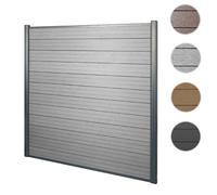 Wpc Pare-Vue Sarthe, Abat-Vent, Clôture, Aluminium Premium Élément De Base, 1,90m, Gris Gris