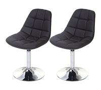 Mendler 2X Chaise de Salle à Manger Cascina, Fauteuil pitovante, Chrome - Similicuir Marron