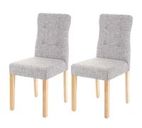 Mendler 2X Chaise de Salle à Manger HWC-E58, Fauteuil - Tissu Gris, Pieds clairs