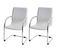 Mendler 2X Chaise de Salle à Manger Samara PVC Acier Blanc