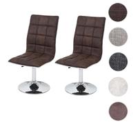 Mendler 2x Chaise HWC-C41 - Vintage Marron foncé