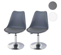 Mendler 2x Chaise pivotante Malmö T501 - Gris foncé