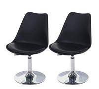 Mendler 2X Chaise pivotante Malmö T501, Hauteur réglable, Similicuir - Noir