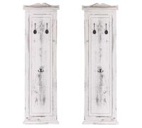 Mendler 2X patère, portemanteau, vestiaire Ouvert, 28x3,5x109cm - Shabby, Vintage, Blanc