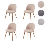 Mendler 4x chaise HWC-D53 rétro tissu beige