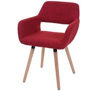 Mendler 6X Chaise de Salle à Manger HWC-A50 II Tissu Rouge Pourpre