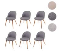 Mendler 6x Chaise HWC-D53 - Gris Foncé