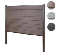 Pare-Vue En Wpc Sarthe, Clôture Pare-Vent, Poteaux En Aluminium À Sceller Élément De Base, 190cm Brun Marron