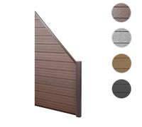 Wpc Pare-Vue Sarthe, Abat-Vent, Poteau En Aluminium Élément D'élargissement Oblique, 0,95m Marron Marron