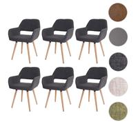 6x chaise de salle à manger Altena II, fauteuil, design rétro des années 50 tissu, gris