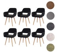 6x chaise de salle à manger Altena II, fauteuil, design rétro des années 50 similicuir, noir